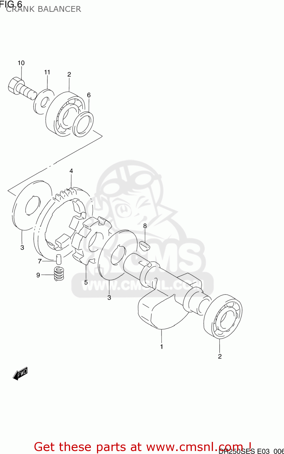 CRANK BALANCER DR250SE 1990 (L) USA (E03)