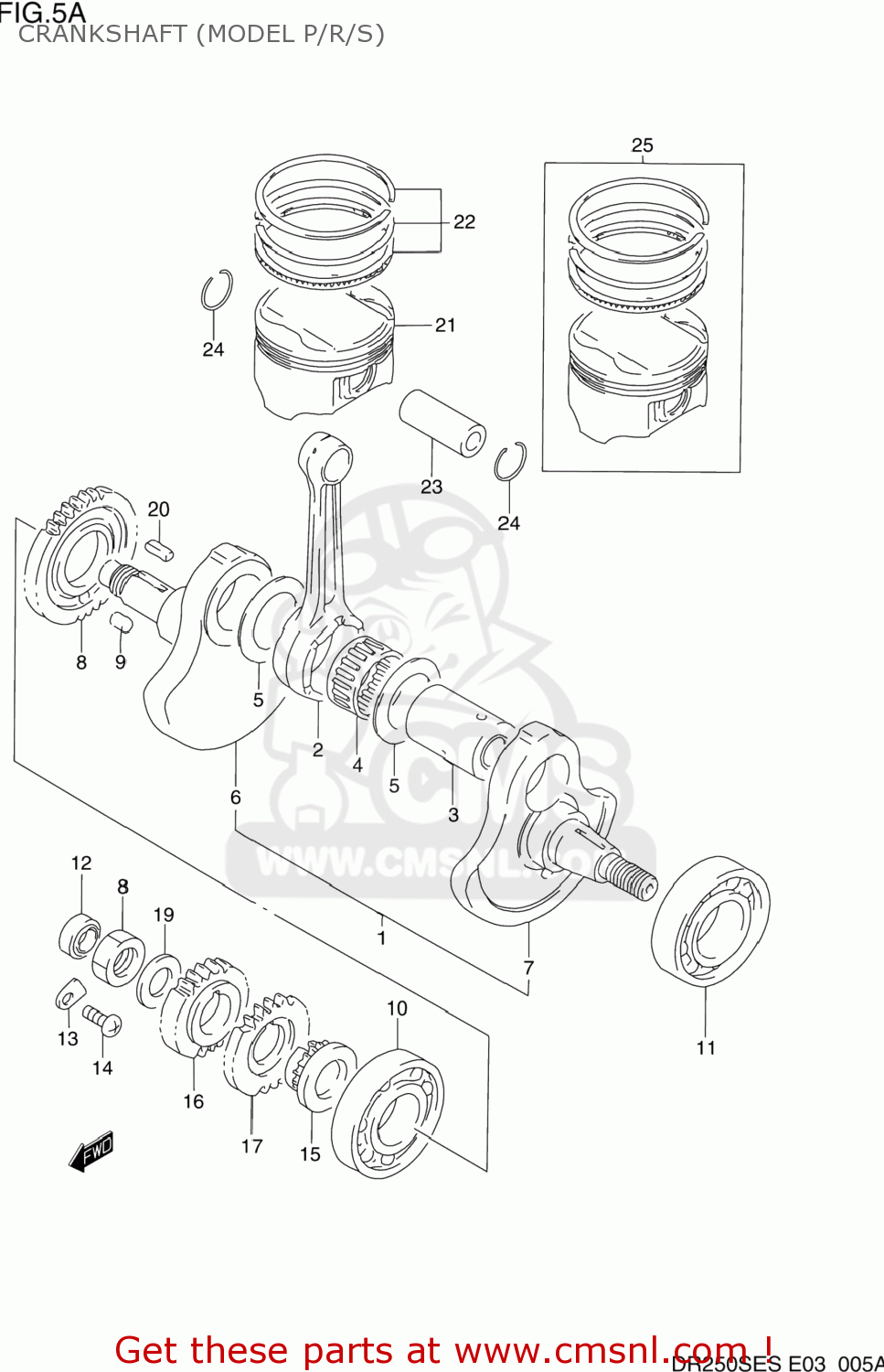CRANKSHAFT (MODEL P/R/S) DR250SE 1990 (L) USA (E03)