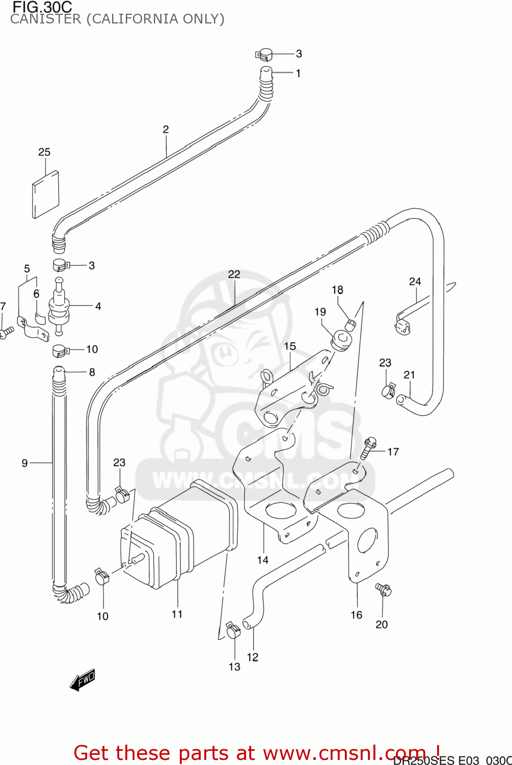 CANISTER (CALIFORNIA ONLY) DR250SE 1991 (M) USA (E03)