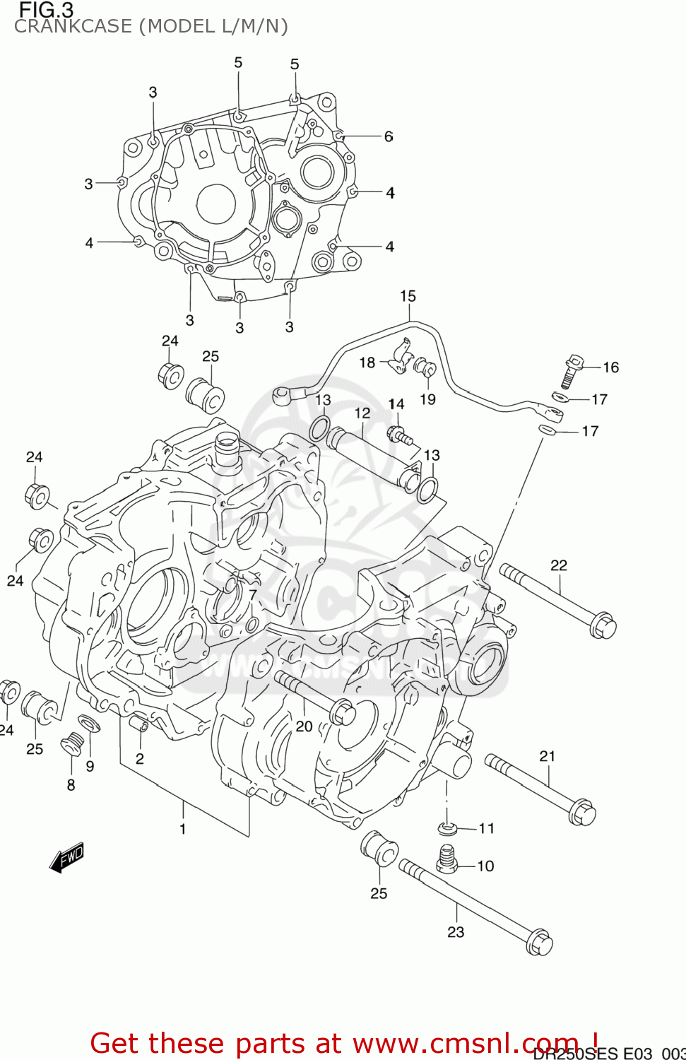 CRANKCASE (MODEL L/M/N) DR250SE 1991 (M) USA (E03)