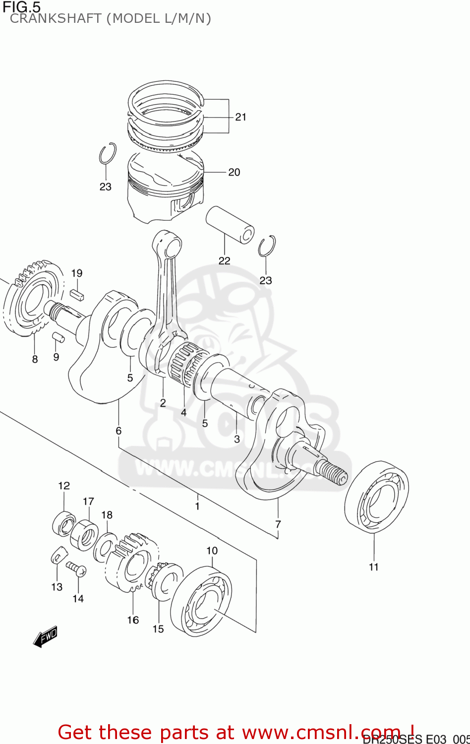 CRANKSHAFT (MODEL L/M/N) DR250SE 1991 (M) USA (E03)