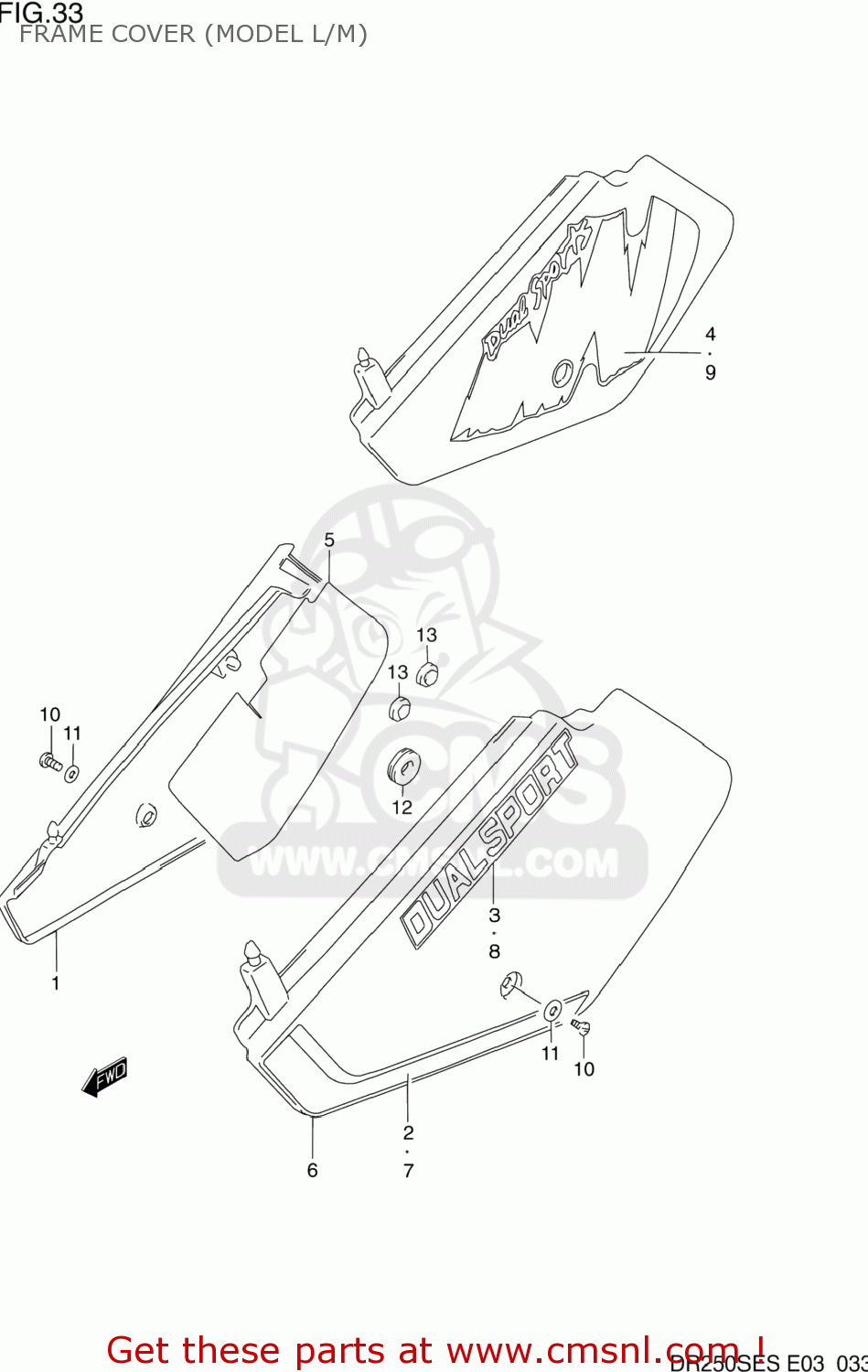 FRAME COVER (MODEL L/M) DR250SE 1991 (M) USA (E03)