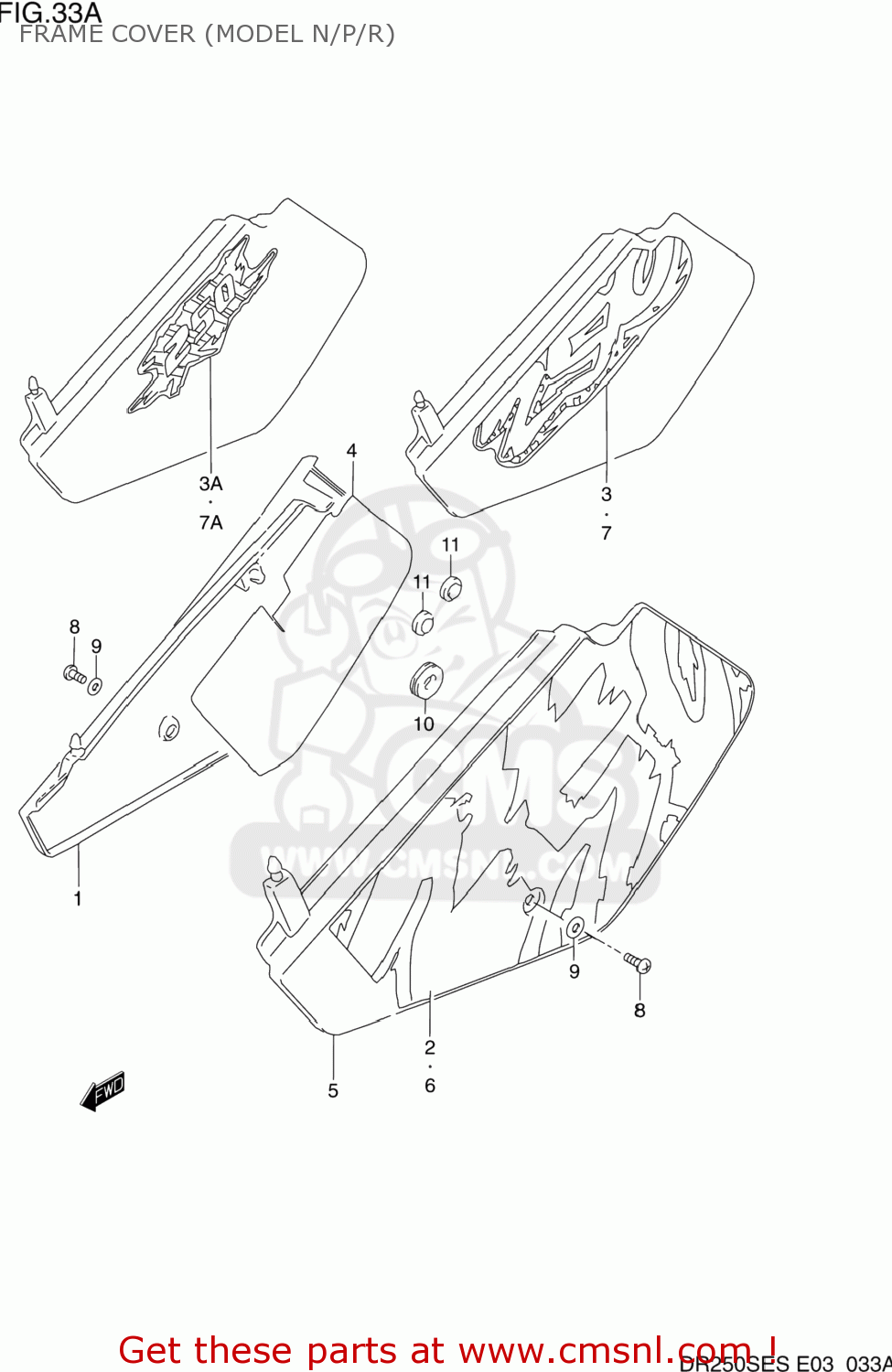 FRAME COVER (MODEL N/P/R) DR250SE 1991 (M) USA (E03)