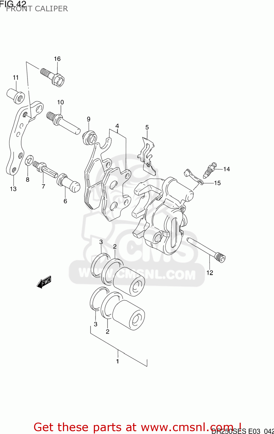 FRONT CALIPER DR250SE 1991 (M) USA (E03)