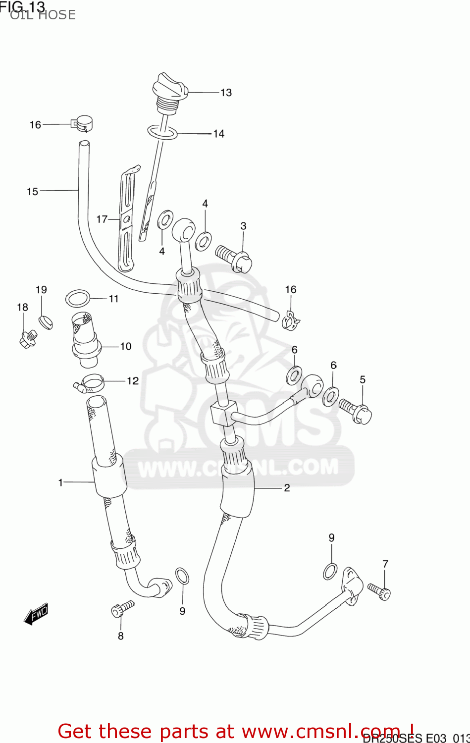 OIL HOSE DR250SE 1991 (M) USA (E03)