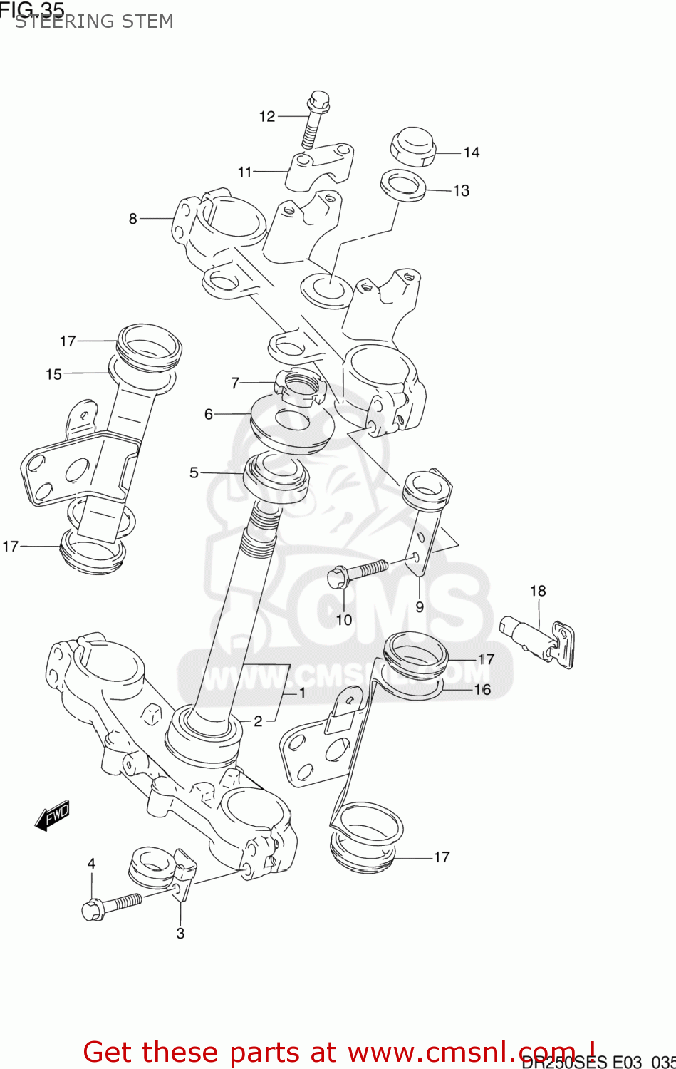 STEERING STEM DR250SE 1991 (M) USA (E03)