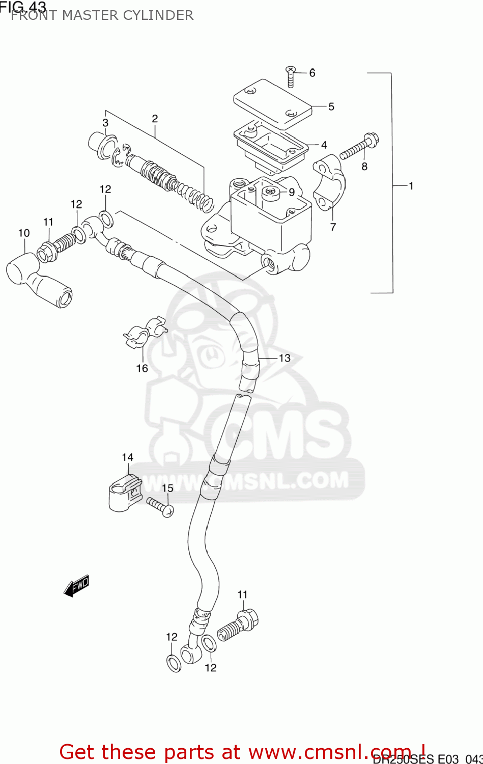 FRONT MASTER CYLINDER DR250SE 1992 (N) USA (E03)