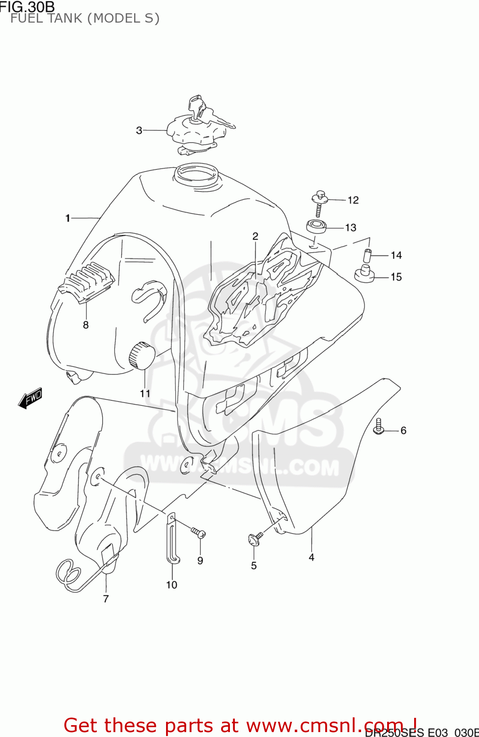 FUEL TANK (MODEL S) DR250SE 1992 (N) USA (E03)