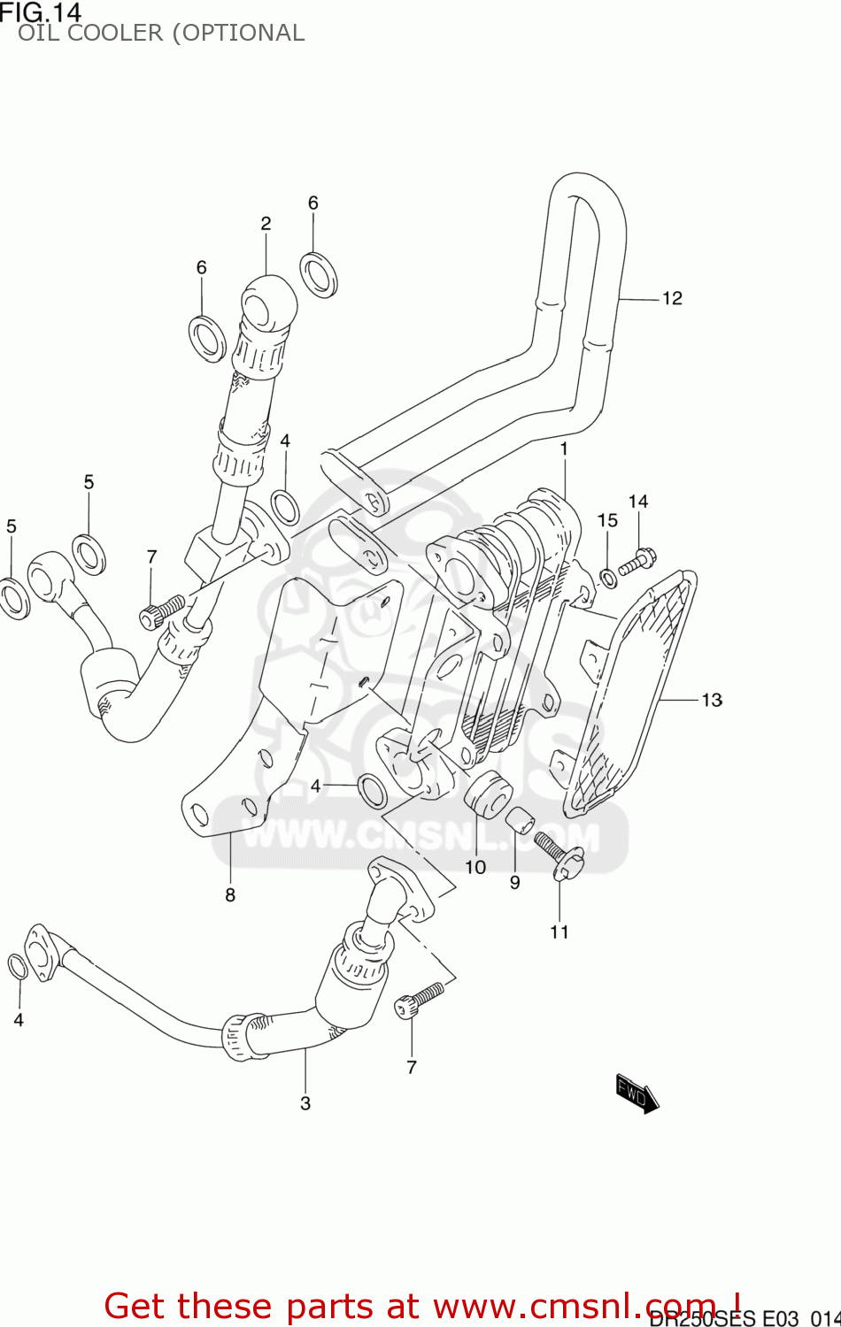 OIL COOLER (OPTIONAL DR250SE 1992 (N) USA (E03)