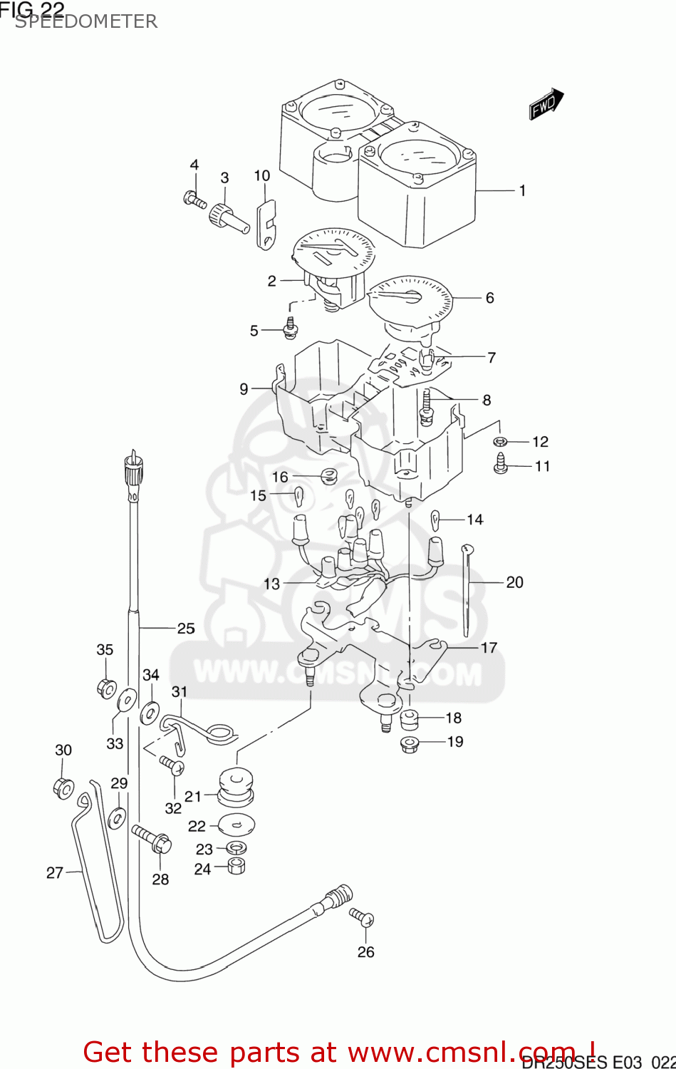 SPEEDOMETER DR250SE 1992 (N) USA (E03)