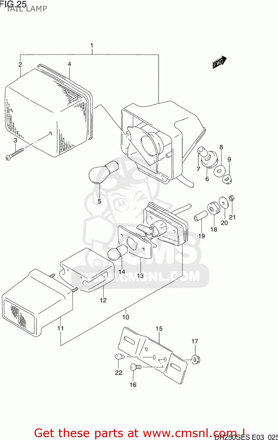 TAIL LAMP DR250SE 1992 (N) USA (E03)