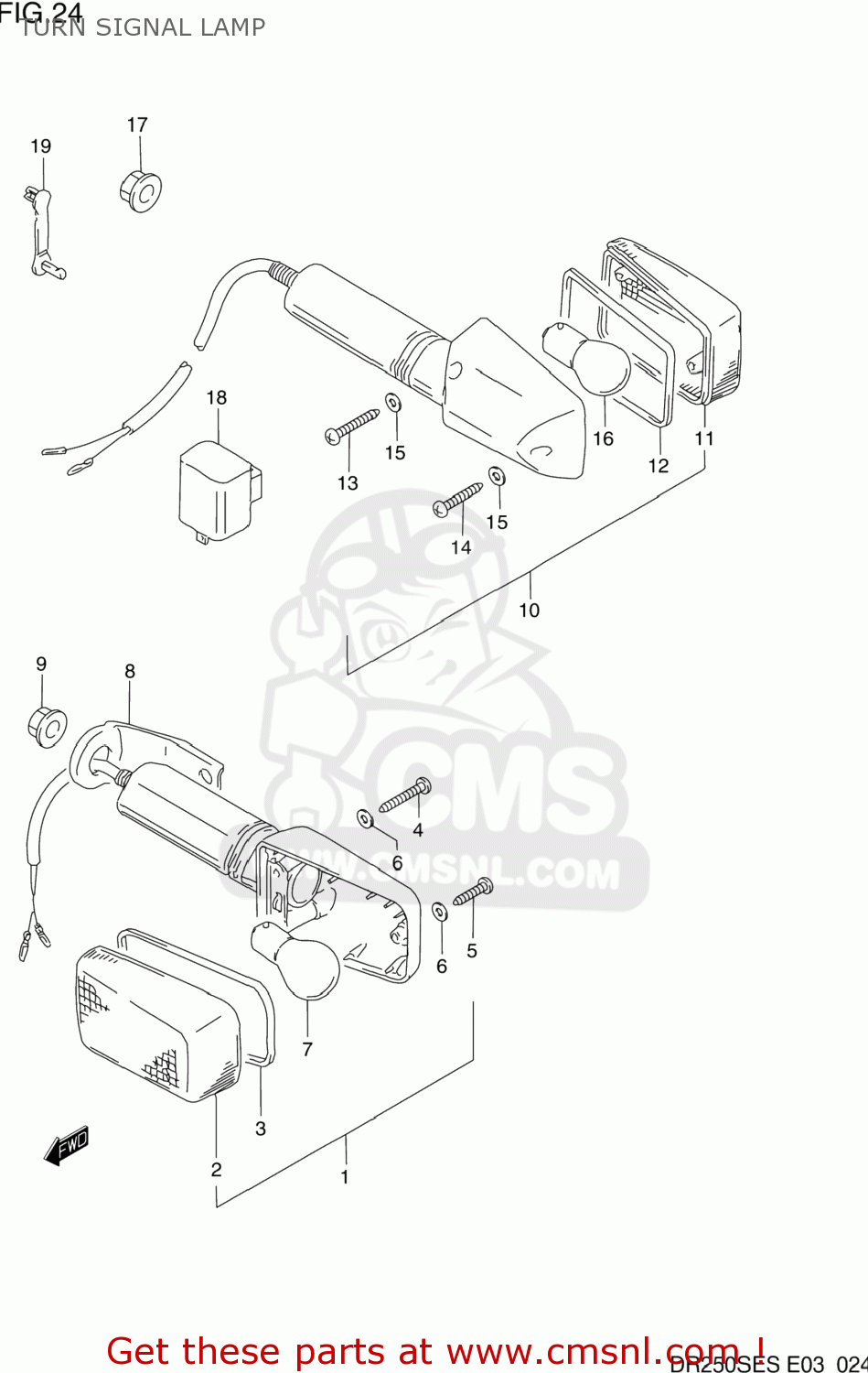 TURN SIGNAL LAMP DR250SE 1992 (N) USA (E03)