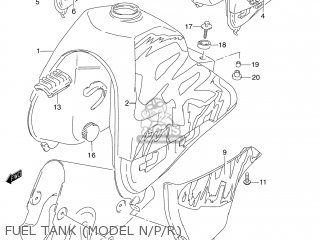 FUEL TANK (MODEL N/P/R) - DR250SE 1992 (N) USA (E03)