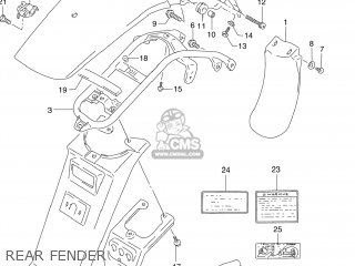 REAR FENDER - DR250SE 1992 (N) USA (E03)