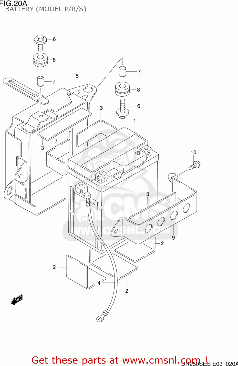 BATTERY (MODEL P/R/S) DR250SE 1993 (P) USA (E03)