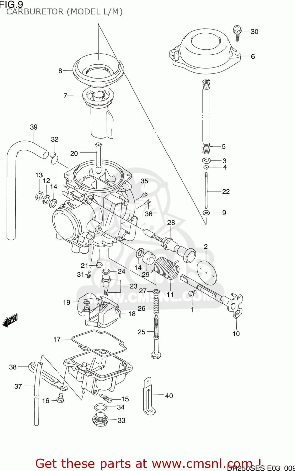 CARBURETOR (MODEL L/M) DR250SE 1993 (P) USA (E03)