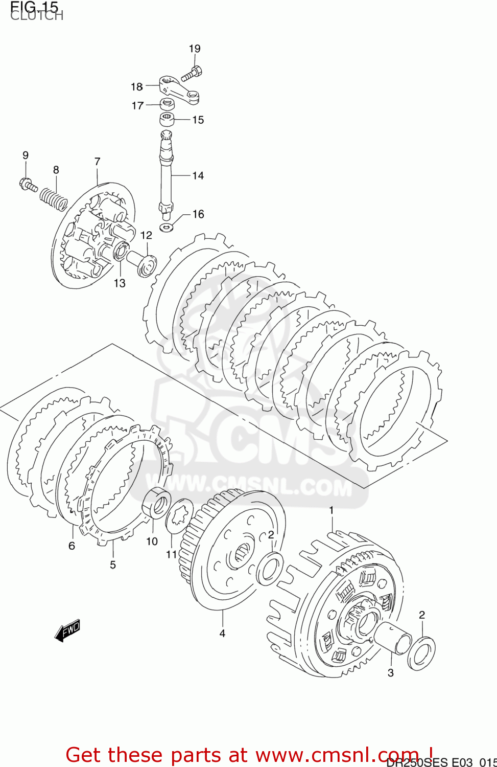 CLUTCH DR250SE 1993 (P) USA (E03)