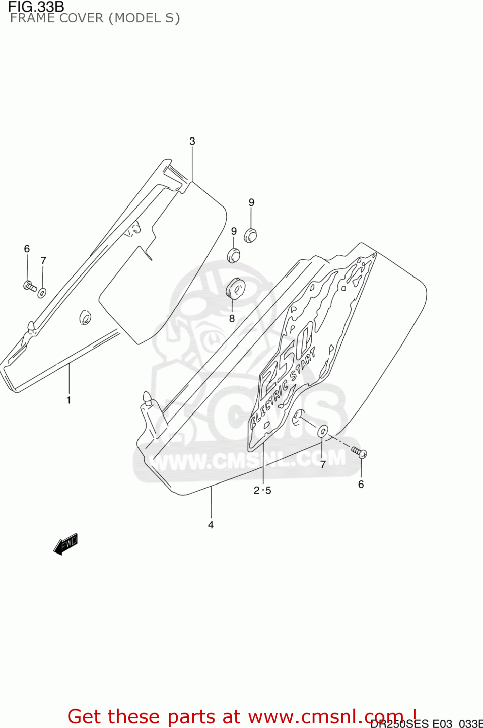 FRAME COVER (MODEL S) DR250SE 1993 (P) USA (E03)