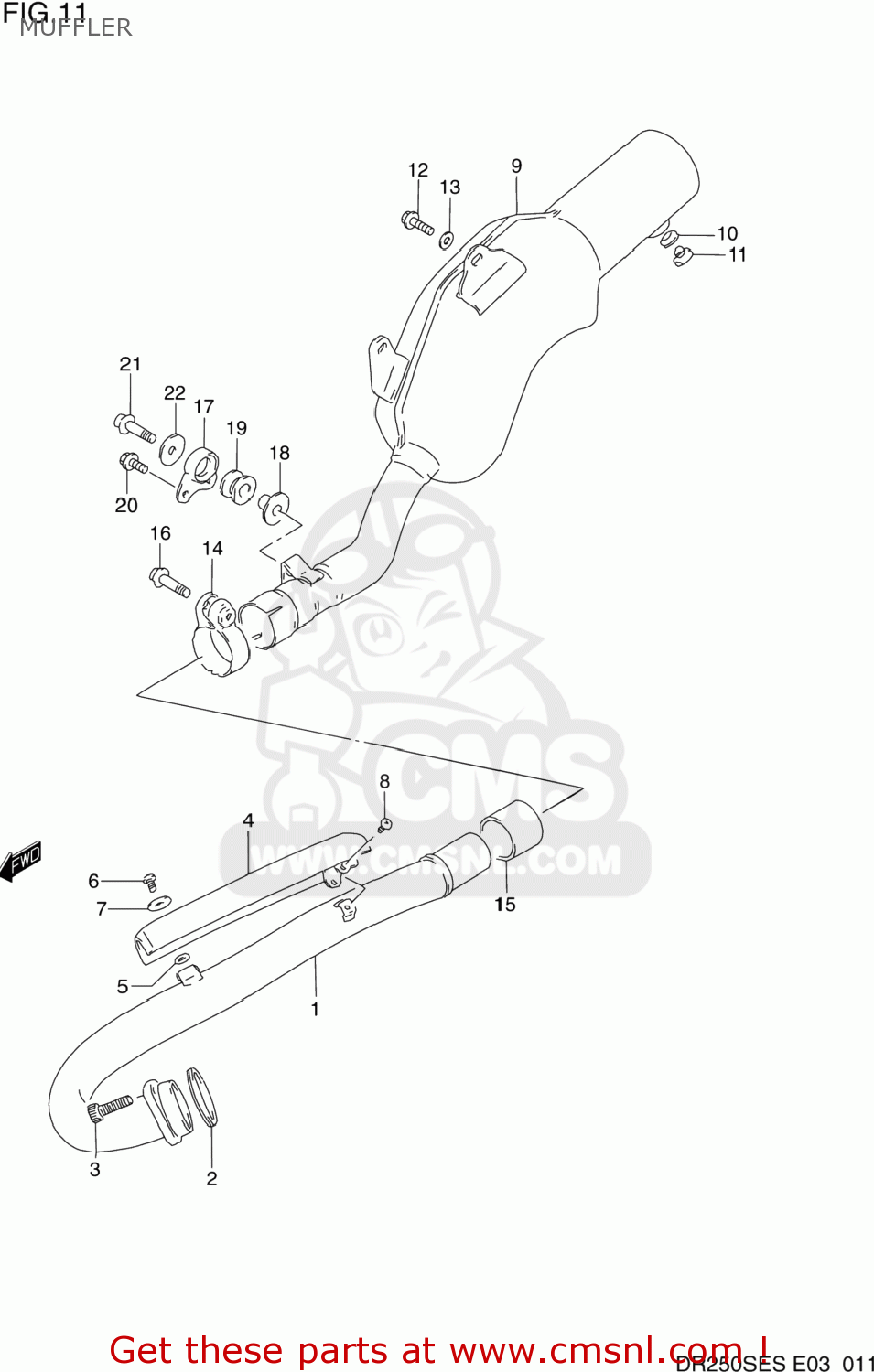 MUFFLER DR250SE 1993 (P) USA (E03)