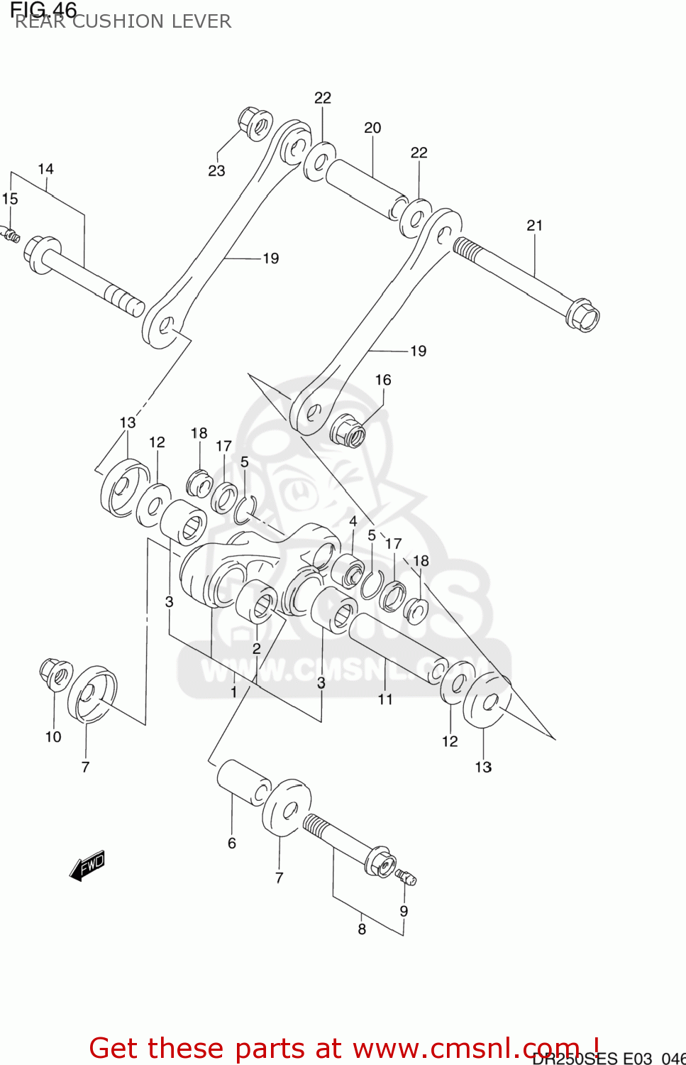 REAR CUSHION LEVER DR250SE 1993 (P) USA (E03)
