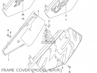 FRAME COVER (MODEL N/P/R) - DR250SE 1993 (P) USA (E03)