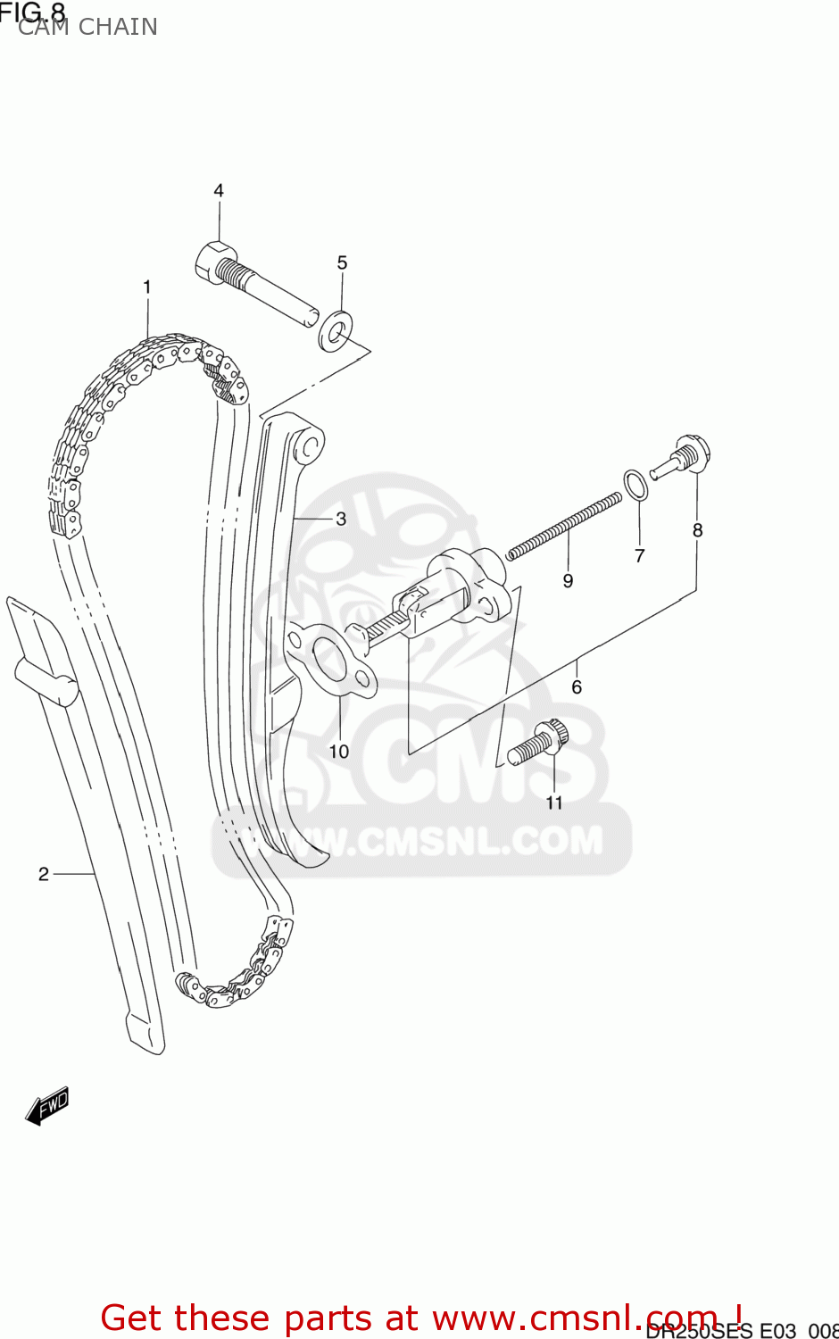 CAM CHAIN DR250SE 1994 (R) USA (E03)
