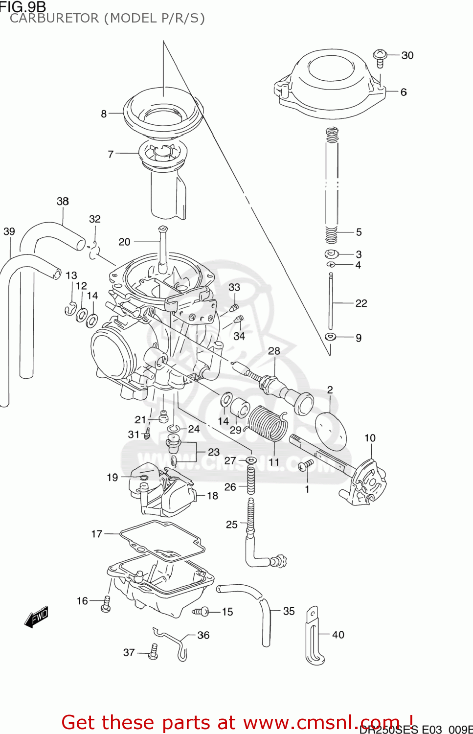 CARBURETOR (MODEL P/R/S) DR250SE 1994 (R) USA (E03)
