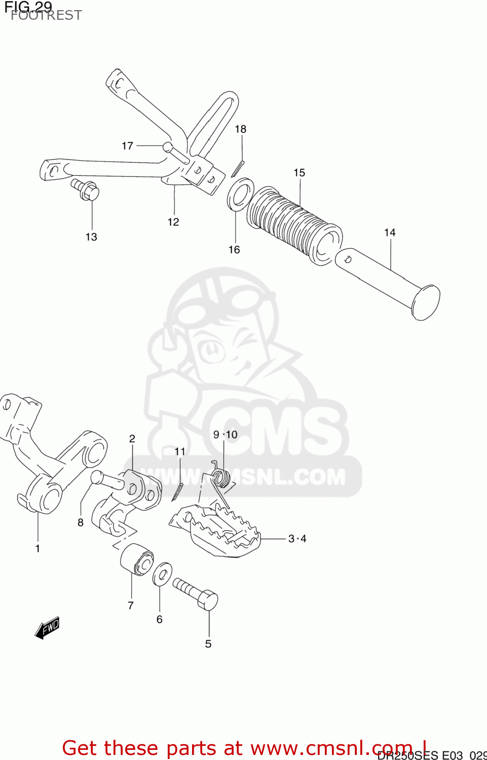 FOOTREST DR250SE 1995 (S) USA (E03)