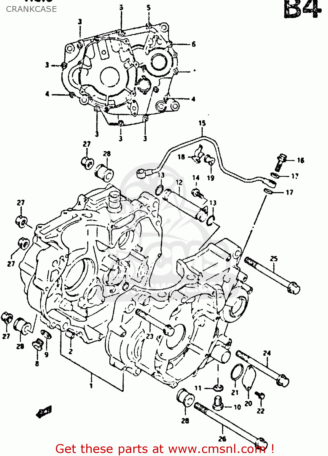 Suzuki DR350 1990 (L) CRANKCASE - buy original CRANKCASE spares online