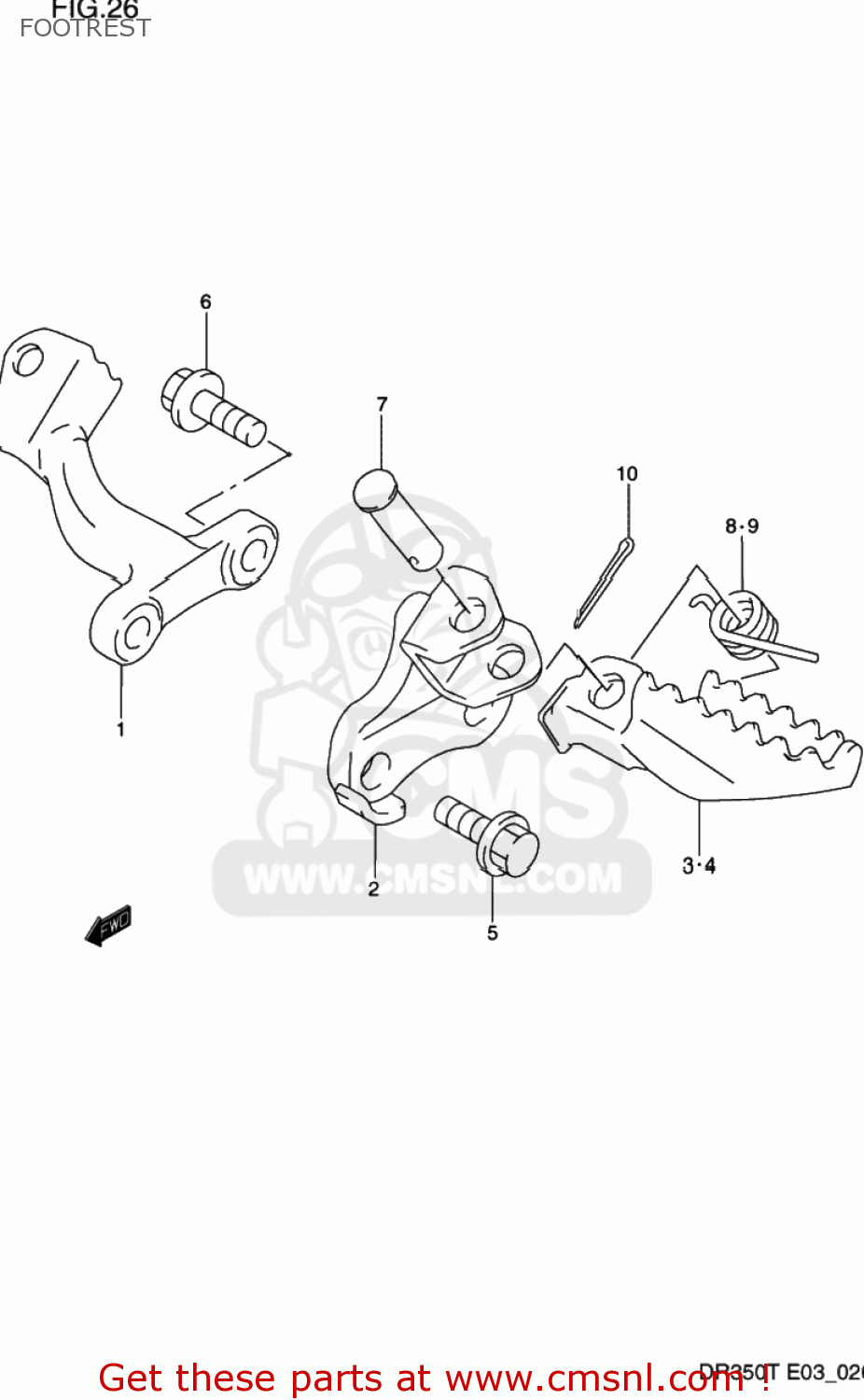 FOOTREST DR350 1990 (L) USA (E03)