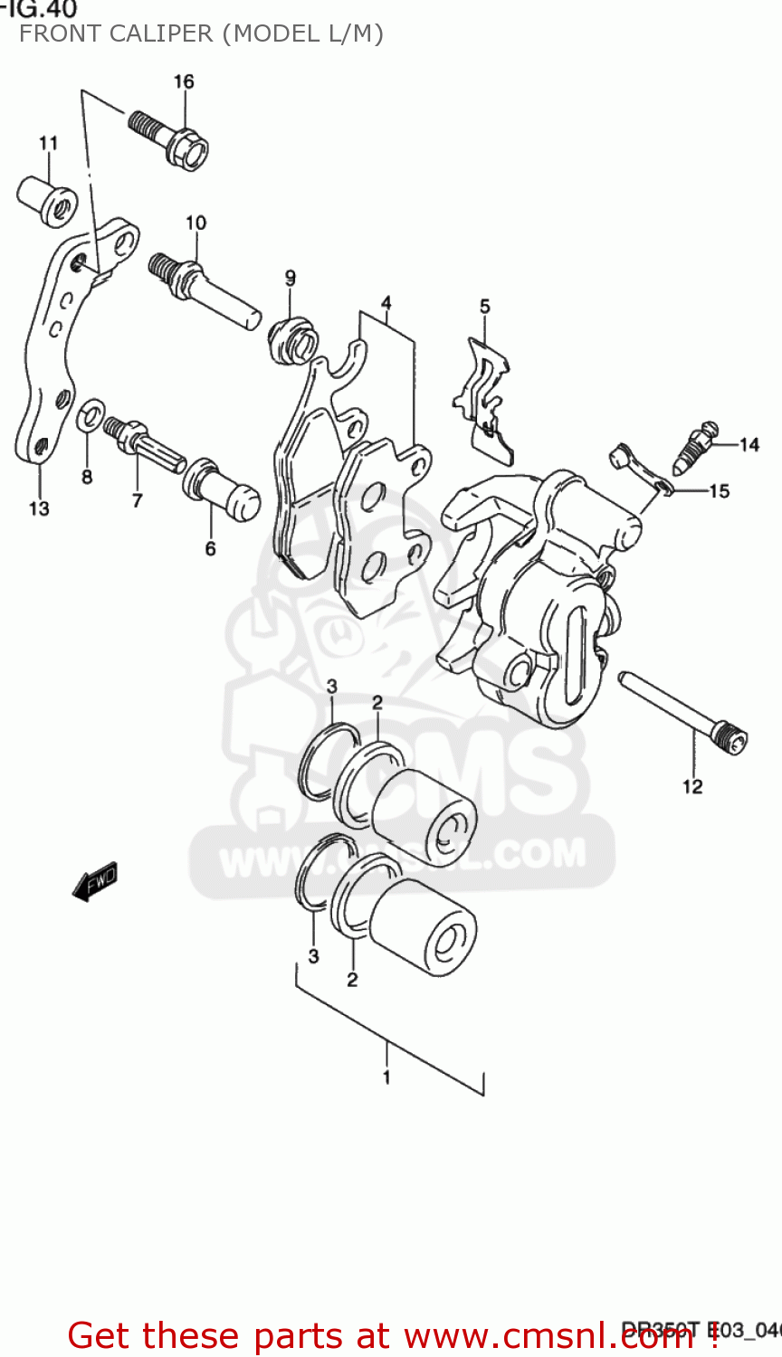 FRONT CALIPER (MODEL L/M) DR350 1990 (L) USA (E03)