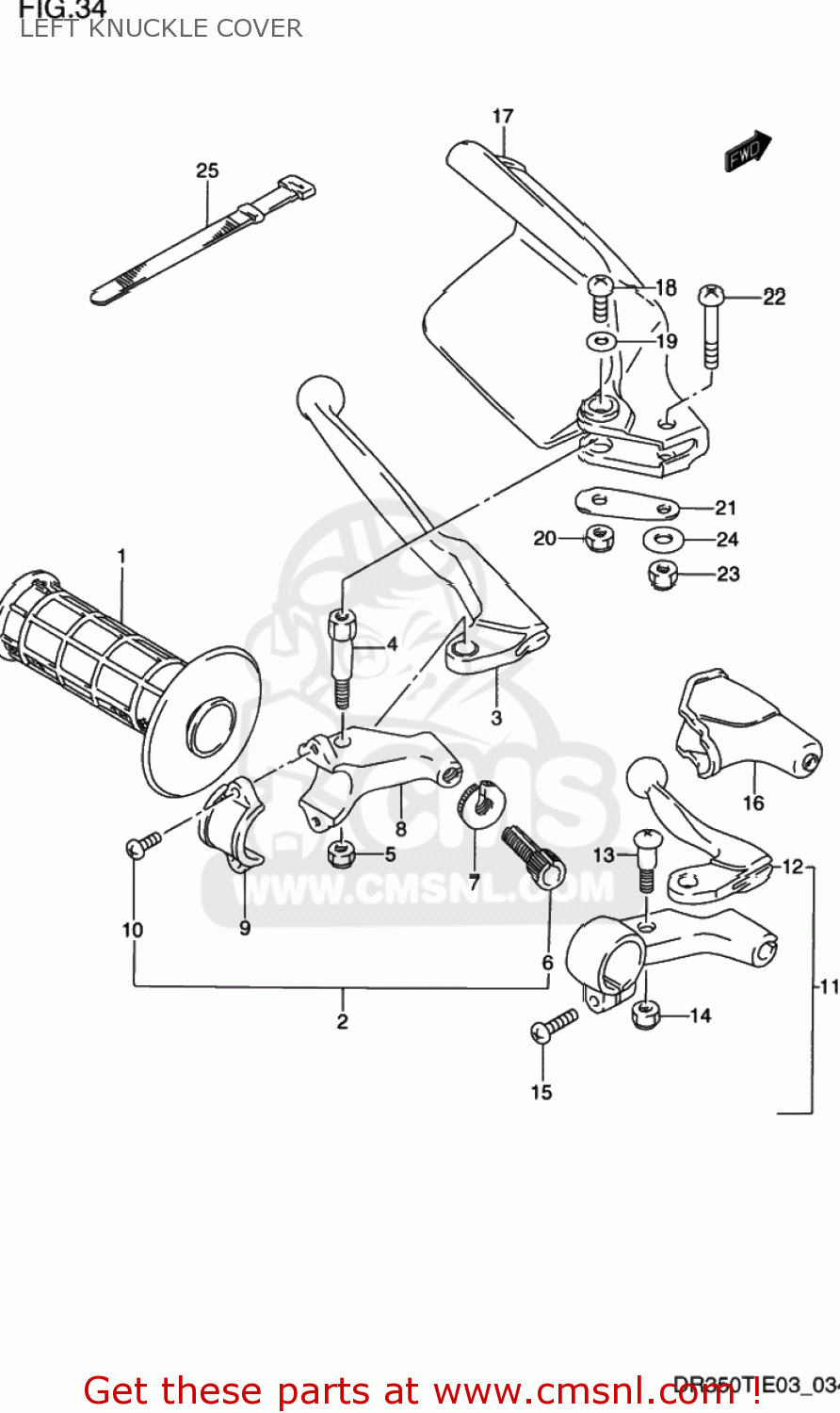 LEFT KNUCKLE COVER DR350 1990 (L) USA (E03)