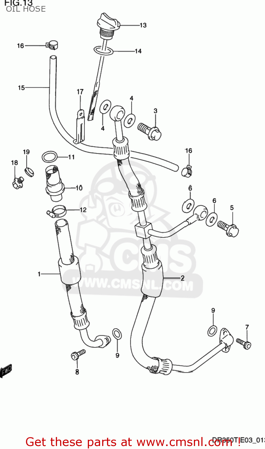 OIL HOSE DR350 1990 (L) USA (E03)