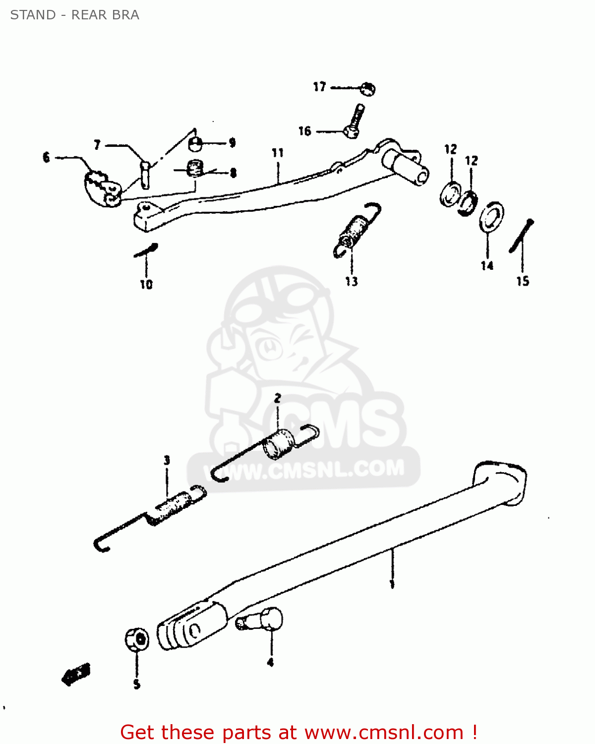 STAND - REAR BRA DR350 1990 (L)