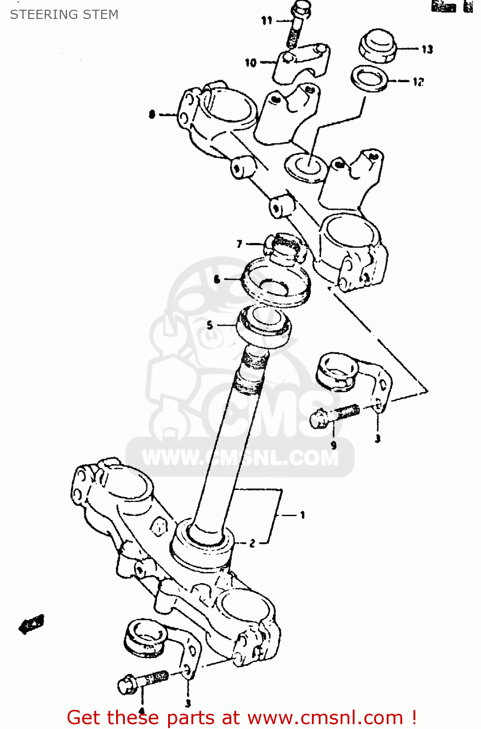 STEERING STEM DR350 1990 (L)