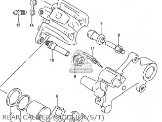 REAR CALIPER (MODEL R/S/T) - DR350 1991 (M) USA (E03)