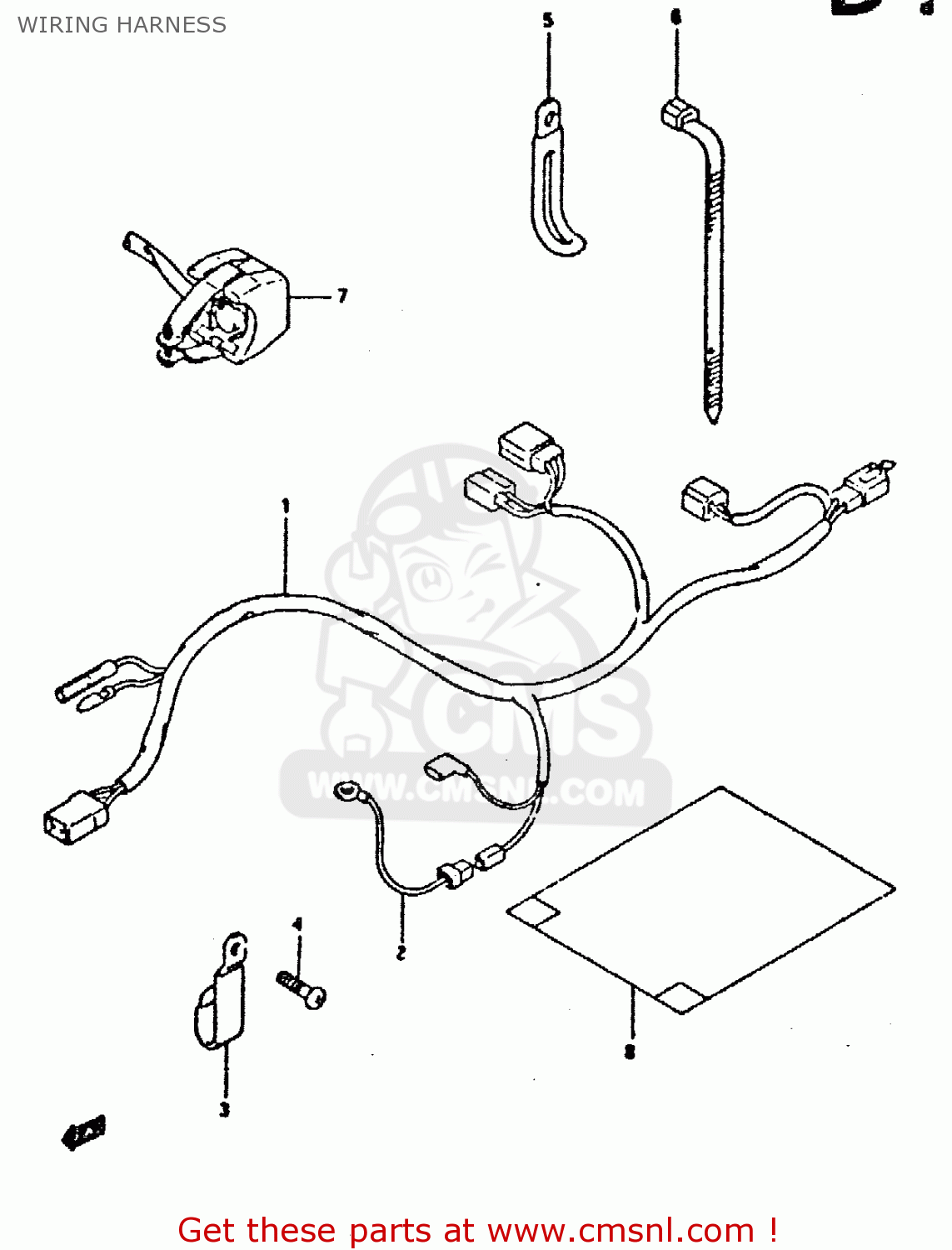 Suzuki DR350 1991 (M) WIRING HARNESS - buy original WIRING HARNESS ...