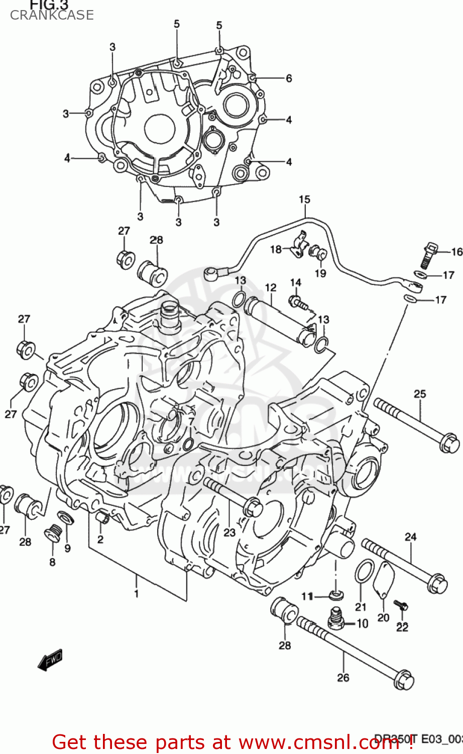 CRANKCASE DR350 1992 (N) USA (E03)