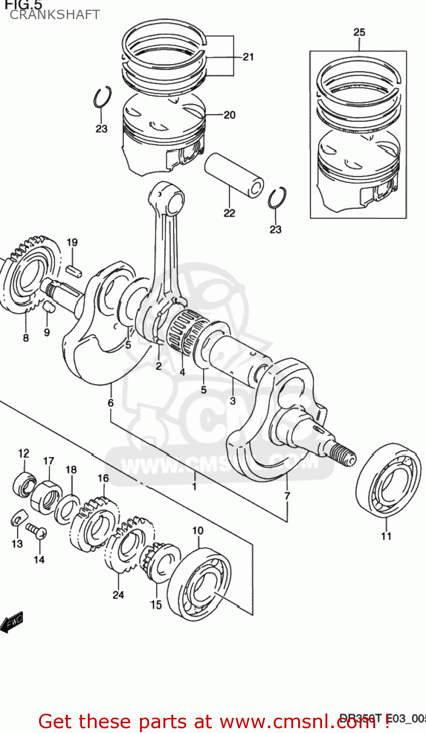 CRANKSHAFT DR350 1992 (N) USA (E03)