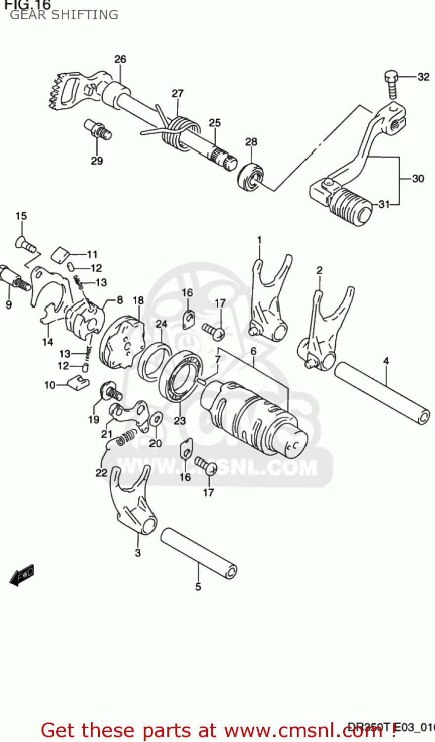 GEAR SHIFTING DR350 1992 (N) USA (E03)