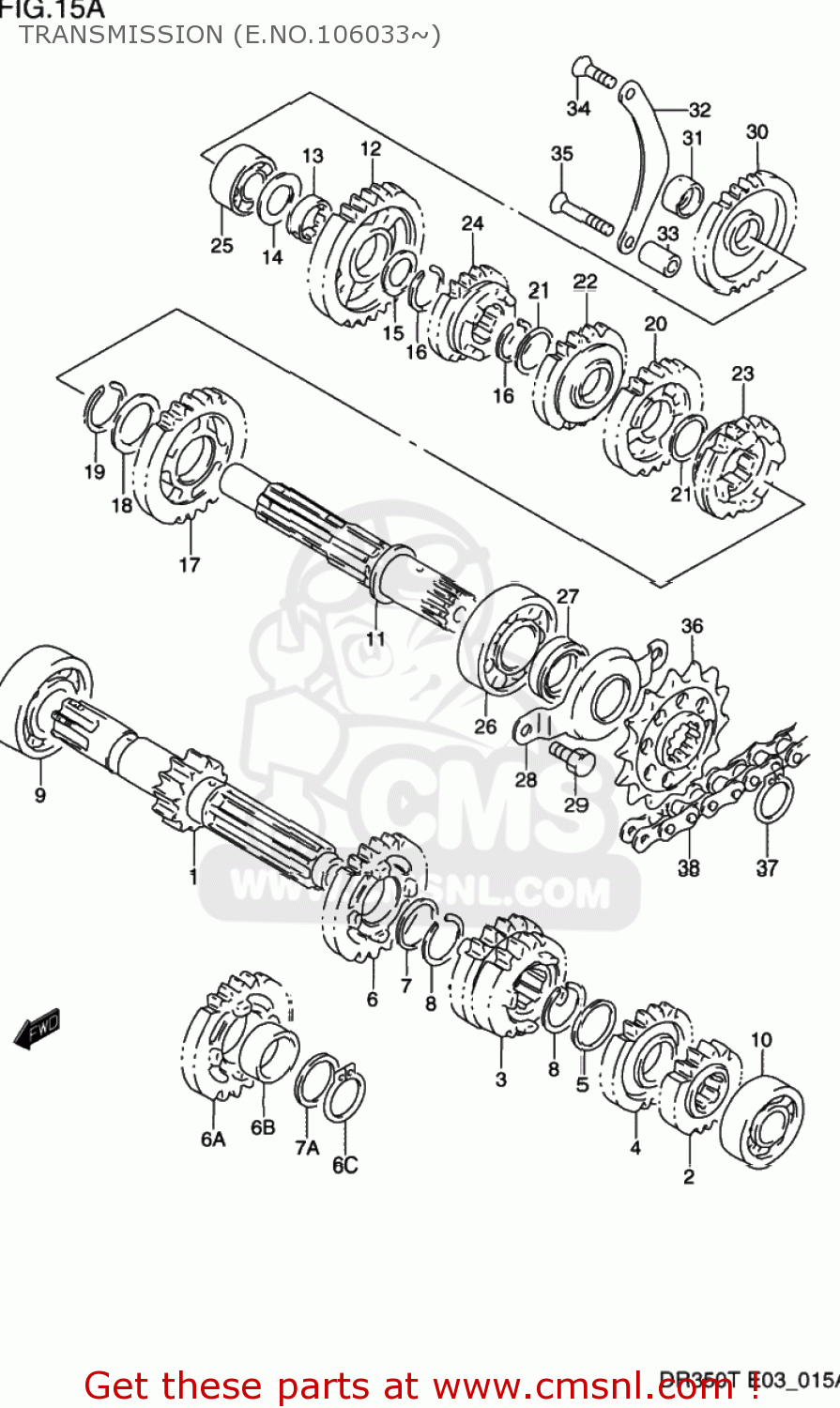TRANSMISSION (E.NO.106033~) DR350 1992 (N) USA (E03)