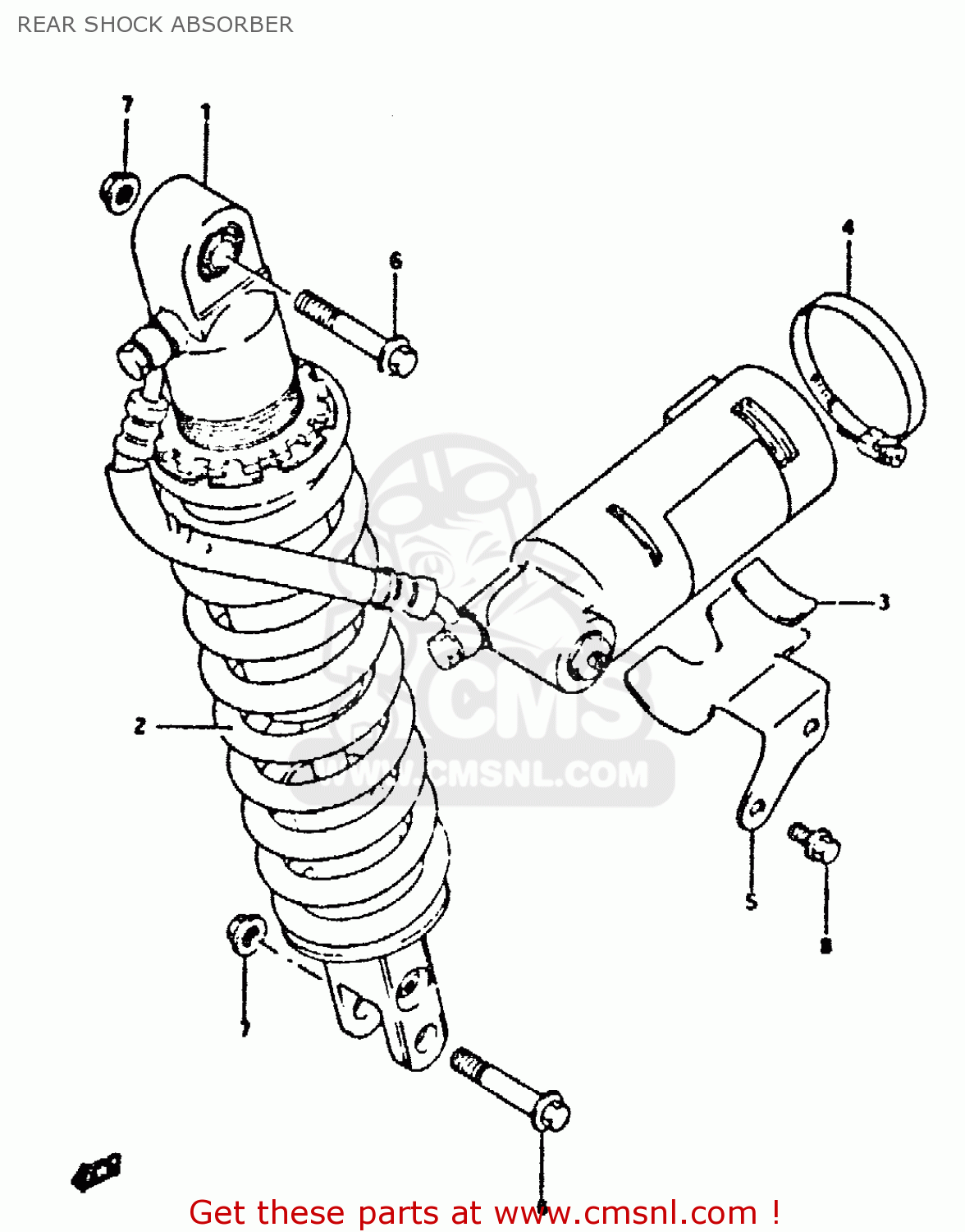 REAR SHOCK ABSORBER DR350 1992 (N)