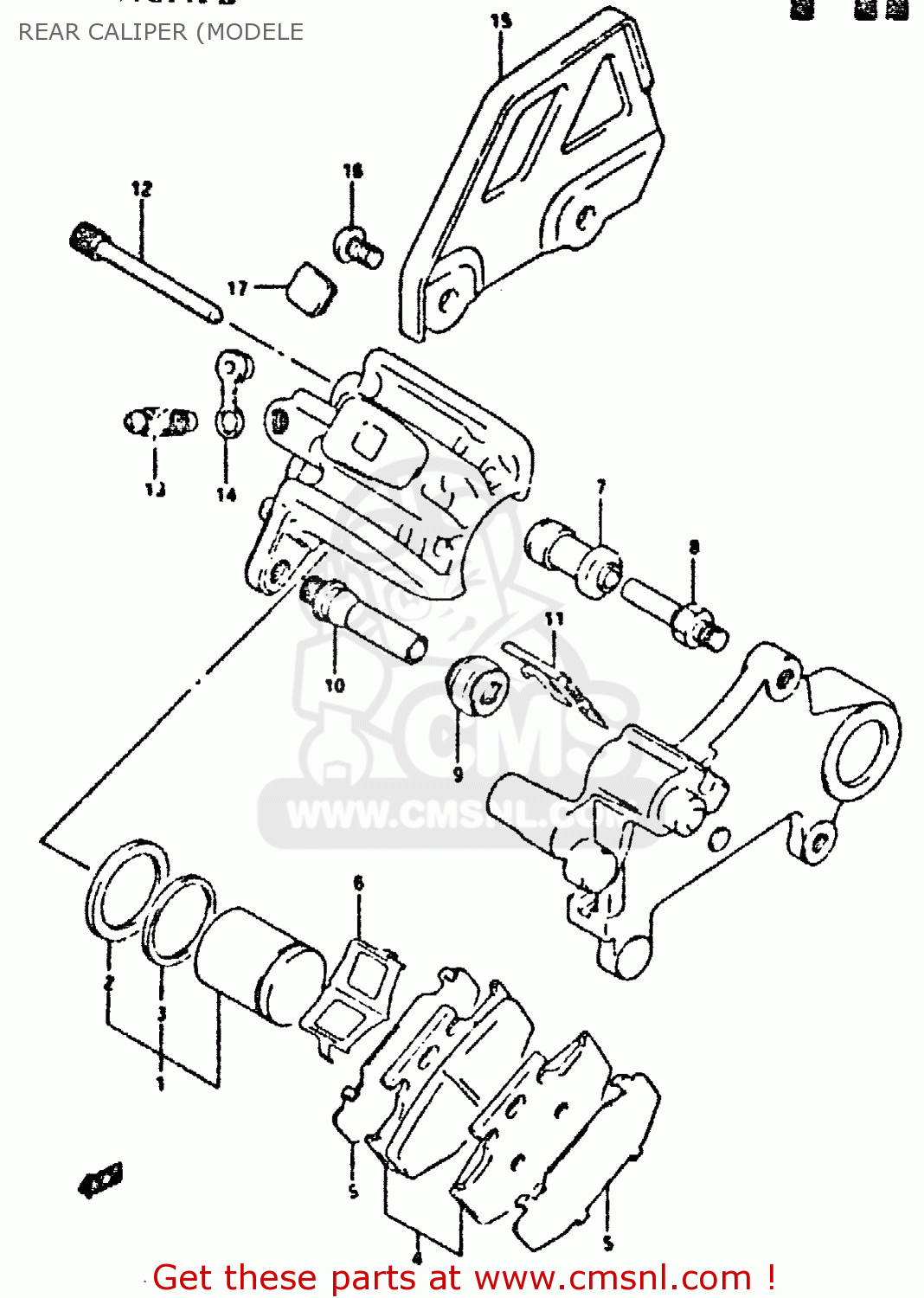 REAR CALIPER (MODELE DR350 1992 (N)