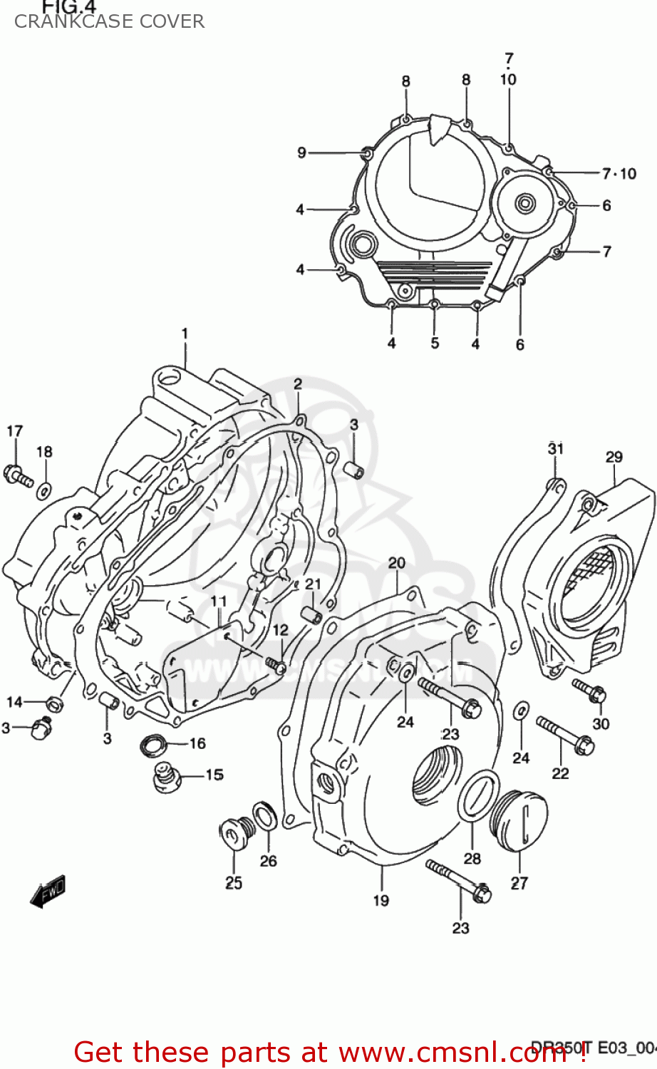CRANKCASE COVER DR350 1993 (P) USA (E03)