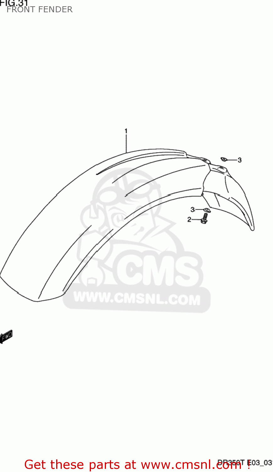FRONT FENDER DR350 1993 (P) USA (E03)