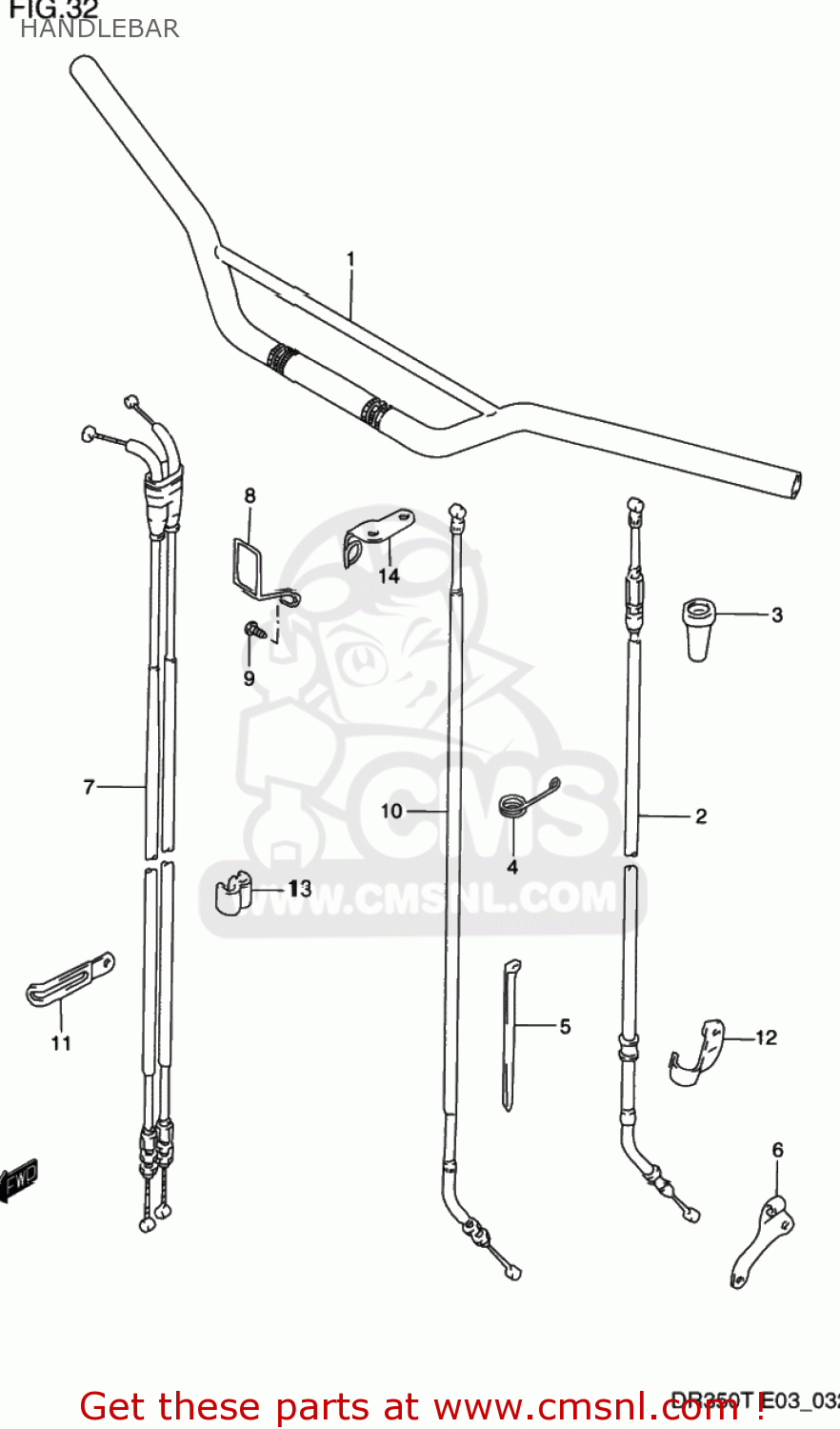 HANDLEBAR DR350 1993 (P) USA (E03)