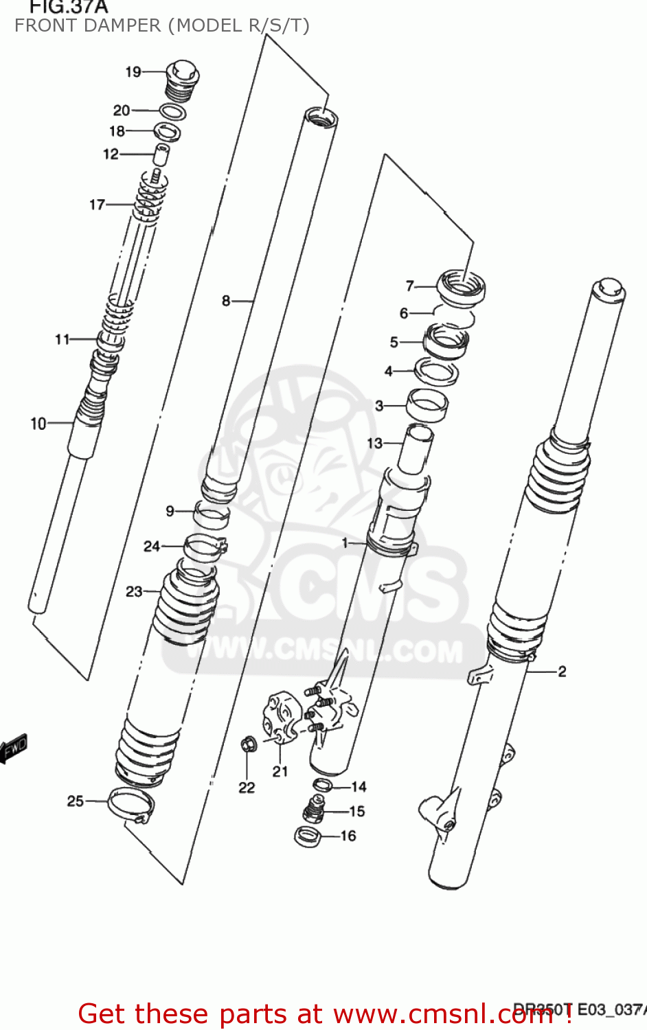 FRONT DAMPER (MODEL R/S/T) DR350 1994 (R) USA (E03)