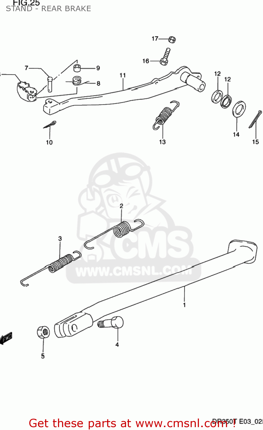 STAND - REAR BRAKE DR350 1994 (R) USA (E03)