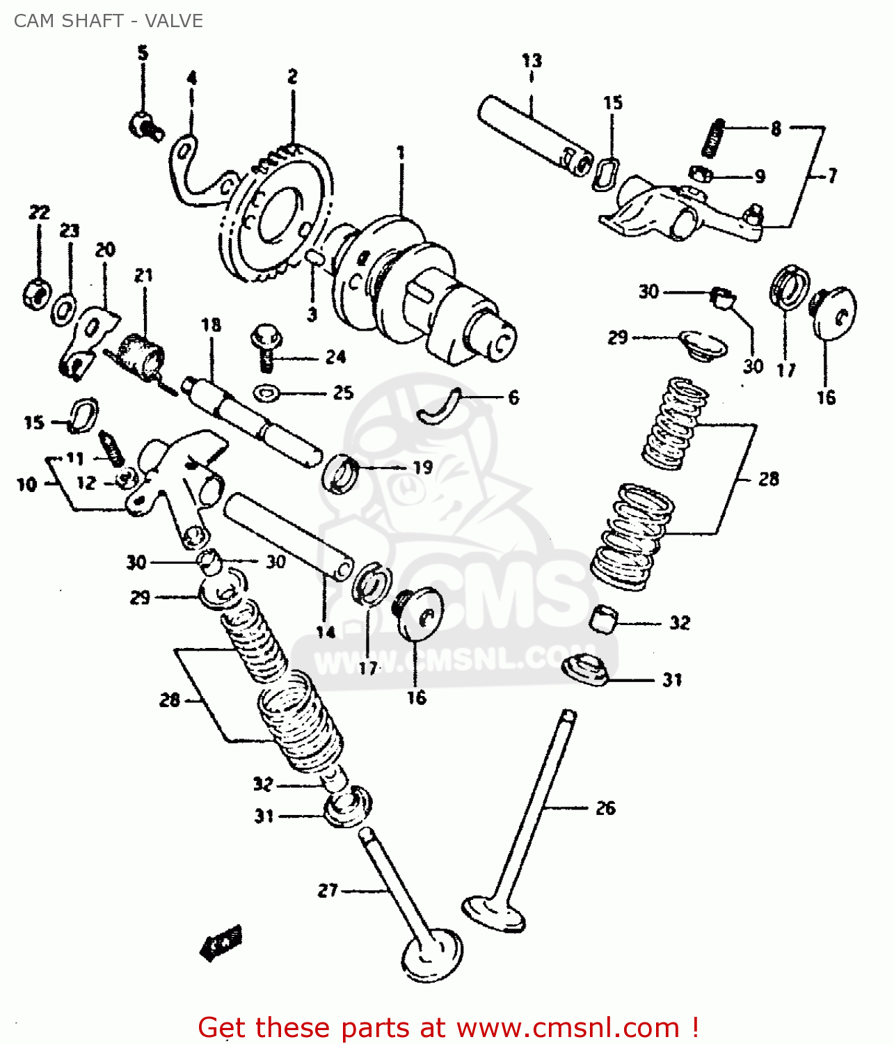 CAM SHAFT - VALVE DR350 1994 (R)