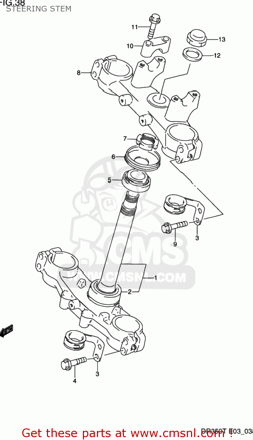 STEERING STEM DR350 1995 (S) USA (E03)